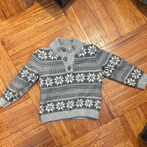 Janie and Jack Gray Nordic Pattern Sweater